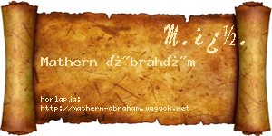 Mathern Ábrahám névjegykártya